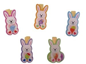 10pc Bunny Clothespin Hangers Photo Clips