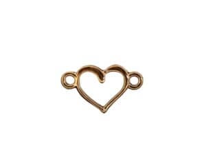 20pc Gold Heart Connector Charm 1x1.5cm