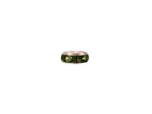 100pc 6mm Green Silver Plated Iron Rhinestone Spacer Beads Grade B