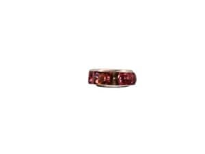 100pc 8mm Pink Silver Plated Iron Rhinestone Spacer Beads Grade B