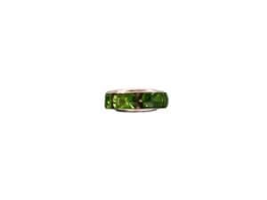 100pc 8mm Green Silver Plated Iron Rhinestone Spacer Beads Grade B
