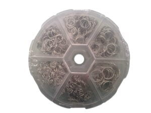 970pc Rhodium Mixed Open Split Jump Rings 970pc Rhodium Mixed Open Split Jump Rings