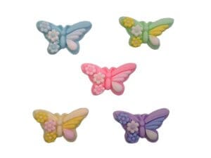 5pc Colored Butterfly Resin 3.5cm