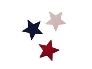 30pc 3cm Red White Blue Wood Stars