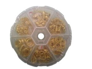 970pc Gold Mixed Open Split Jump Rings 970pc Gold Mixed Open Split Jump Rings