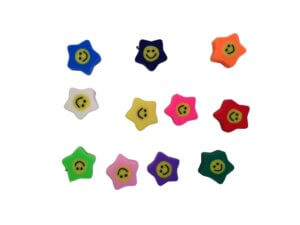 50pc Smiley Stars Clay Beads Shapes Polymer