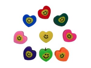 50pc Smiley Hearts Clay Beads Shapes Polymer