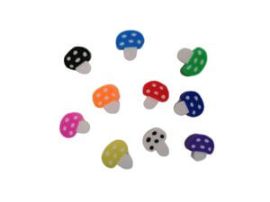 50pc Mushrooms Clay Beads 10mm Shapes Polymer