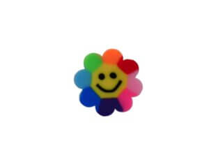 50pc Rainbow Smiley Flowers Clay Beads 10mm Shapes Polymer