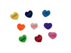 50pc Love Hearts Clay Beads 10mm Shapes Polymer