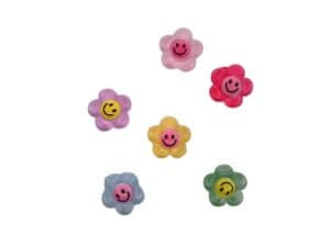 20pc Mixed Smiley Flower Flatback Resin 0.9cm