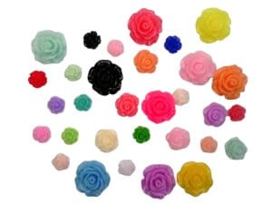 50pc Multicolor Rose Resin Flatback 10-20mm 50pc Multicolor Rose Resin Flatback 10-20mm