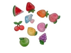 20pc Mixed fruits fatback resin 1cm 20pc Mixed fruits fatback resin 1cm