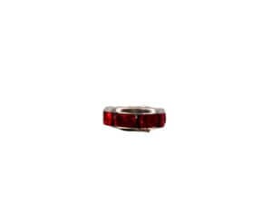 800pc 8mm Red Silver Plated Iron Rhinestone Spacer Beads Grade B