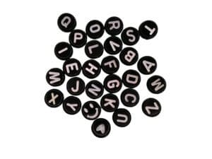 1400pc Black 7mm Alphabet Acrylic Beads Set