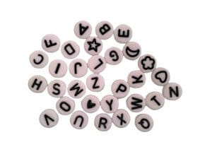 1400pc White Letters 7mm Alphabet Acrylic Beads Set