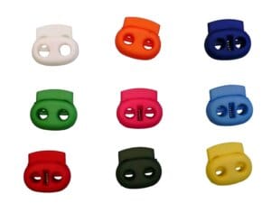 20pc Multi Color 2-hole Cord Lock 20mm hole 5mm
