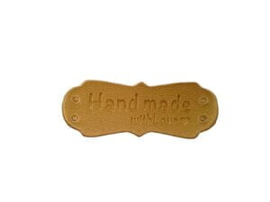 50ps 4x1.6cm Handmade with love Gold Sew On