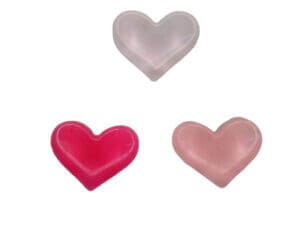 50pc Pinks Heart Shape Resin Pieces 1cm