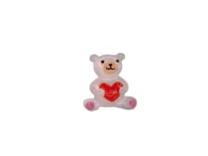 30pc 1cm Bear with Heart Resin