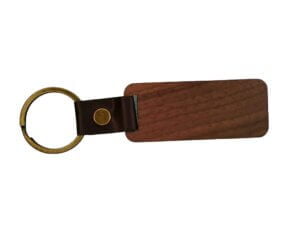 Wood and Leather Keychain Blank 2.6in