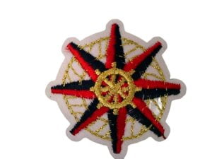 4pc Red, Blue, and Gold Helm Iron on Embroidered Patch