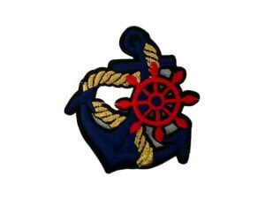 2pc Blue Anchor Red Helm Iron on Embroidered Patch