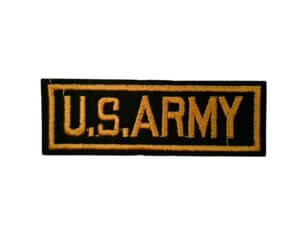 2pc Gold Army Military Iron on Embroidered Patch