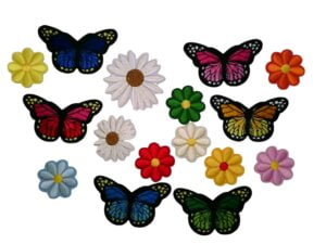 16pc Butterfly and Flower Iron on Embroidered Patches