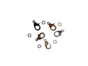 100pc 10mm Assorted Colored Lobster Clasp with Jump Rings