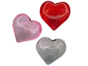 50pc Clear Heart Resin Pieces Multicolored 1in