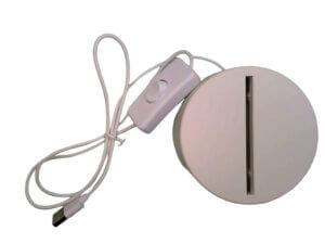 White w/switch - LED Warm White Acrylic Cutout Stand USB