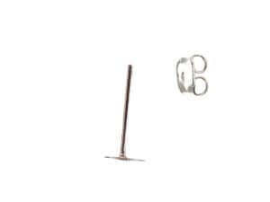 50 pairs 6mm Silver Earring Stud with Back