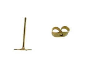 50 pairs 6mm Gold Earring Stud with Back