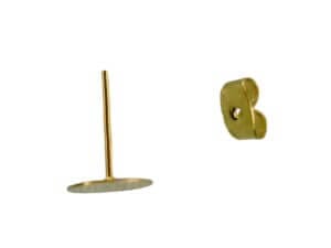 50 pairs 8mm Gold Earring Stud with Back
