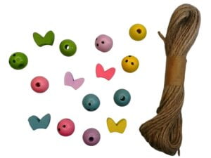 60pcs Colored Wood Easter Beads 60pcs Colored Wood Easter Beads