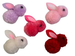 10pc Mixed Color Pom Pom Bunnies
