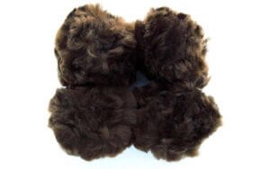 3" Dark Brown Pom Pom 4pc