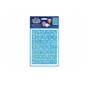 Decoart Americana Stencil Glass 6x8 Curly Alphabet