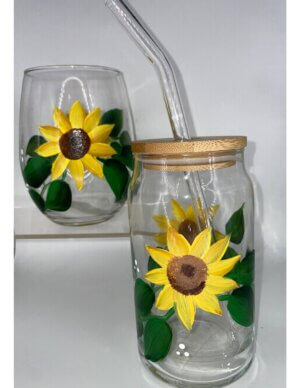 Sunflower Glass Painting Class