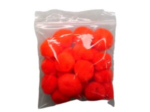 1" Orange Pom Pom 20 pack