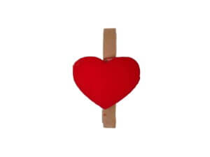 10pc 3cm Heart Clothespin
