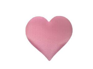 10pc Pink 2x3.5cm Heart padded