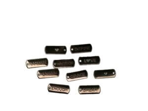 10pc Word Charm Pendants - Gunmetal