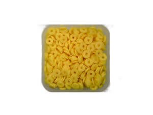 500pc Yellow 6mm Polymer Clay Beads Flat
