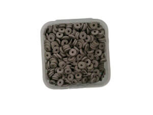 500pc Dark Gray 6mm Polymer Clay Beads Flat