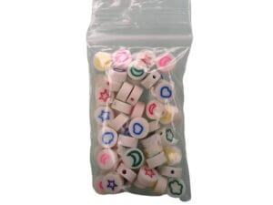50pc Stars Moons Hearts Clouds Clay Beads 10mm Shapes Polymer