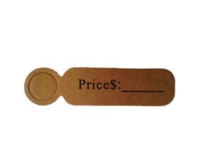 100pc Brown Price Tags 0.5x2"