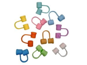 3pc 7mm Straw Covers Assorted Colors