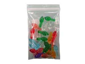 25pc 19mm 4mm base Colored Ceramic Christmas Tree Bulbs .625"